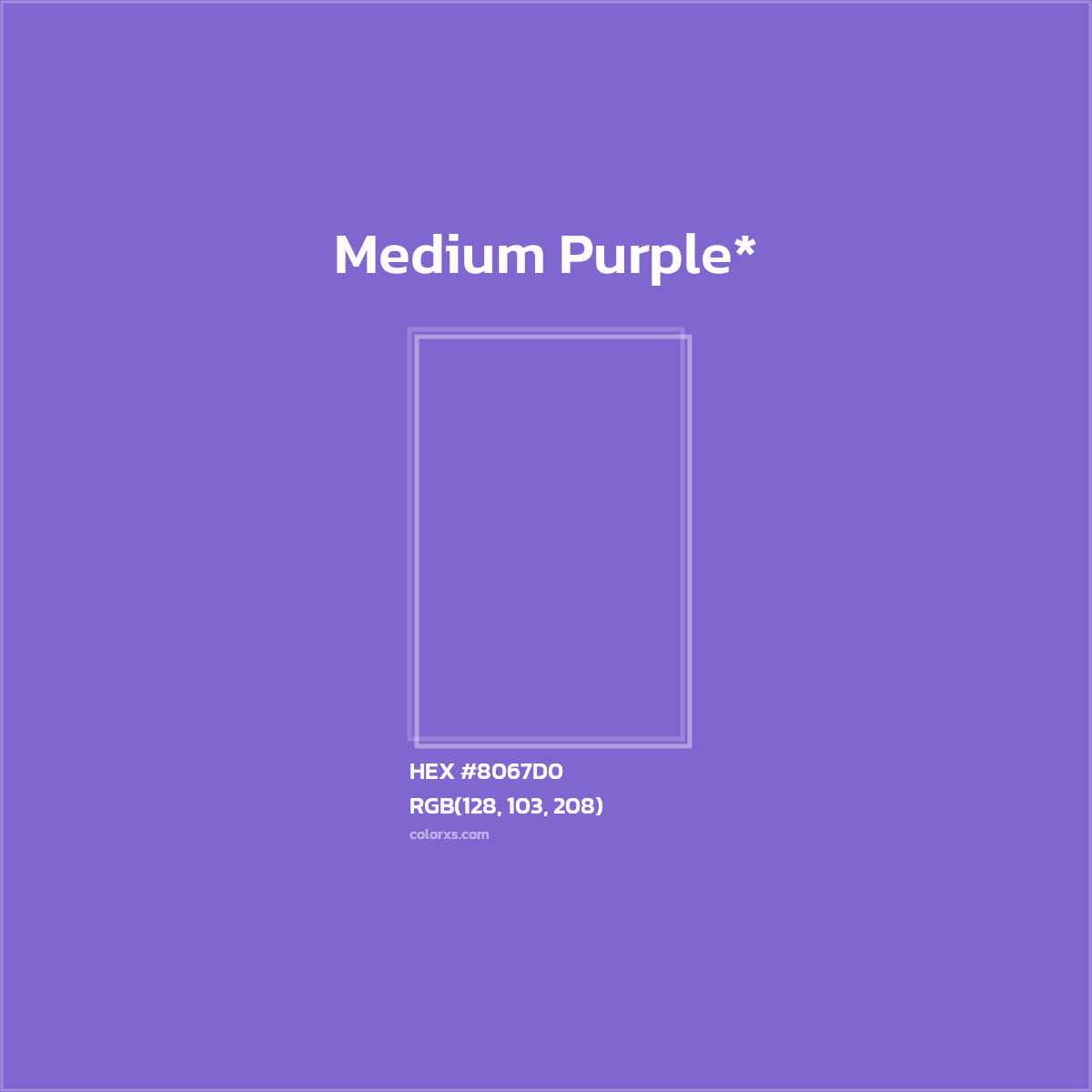#8067D0 hex color. RGB, RYB, CMYK, HSL, HSV codes and color conversions. Matching color names, palettes, paints.