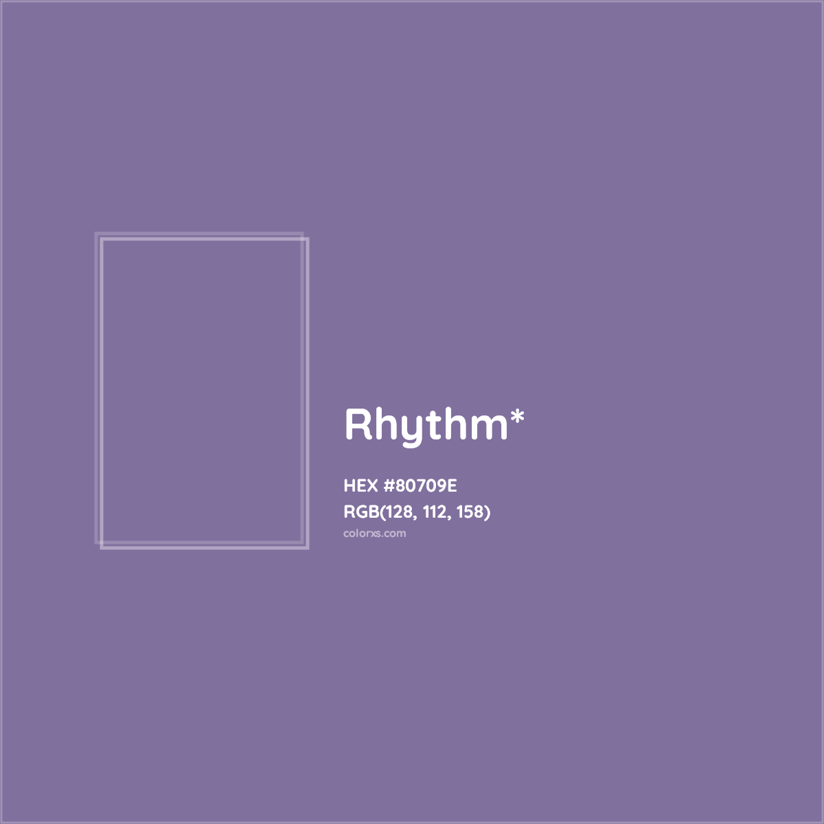#80709E hex color. RGB, RYB, CMYK, HSL, HSV codes and color conversions. Matching color names, palettes, paints.