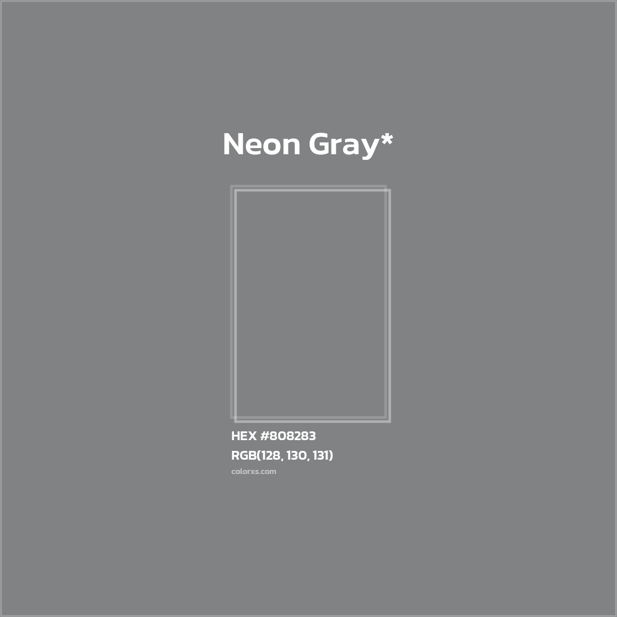 #808283 hex color. RGB, RYB, CMYK, HSL, HSV codes and color conversions. Matching color names, palettes, paints.