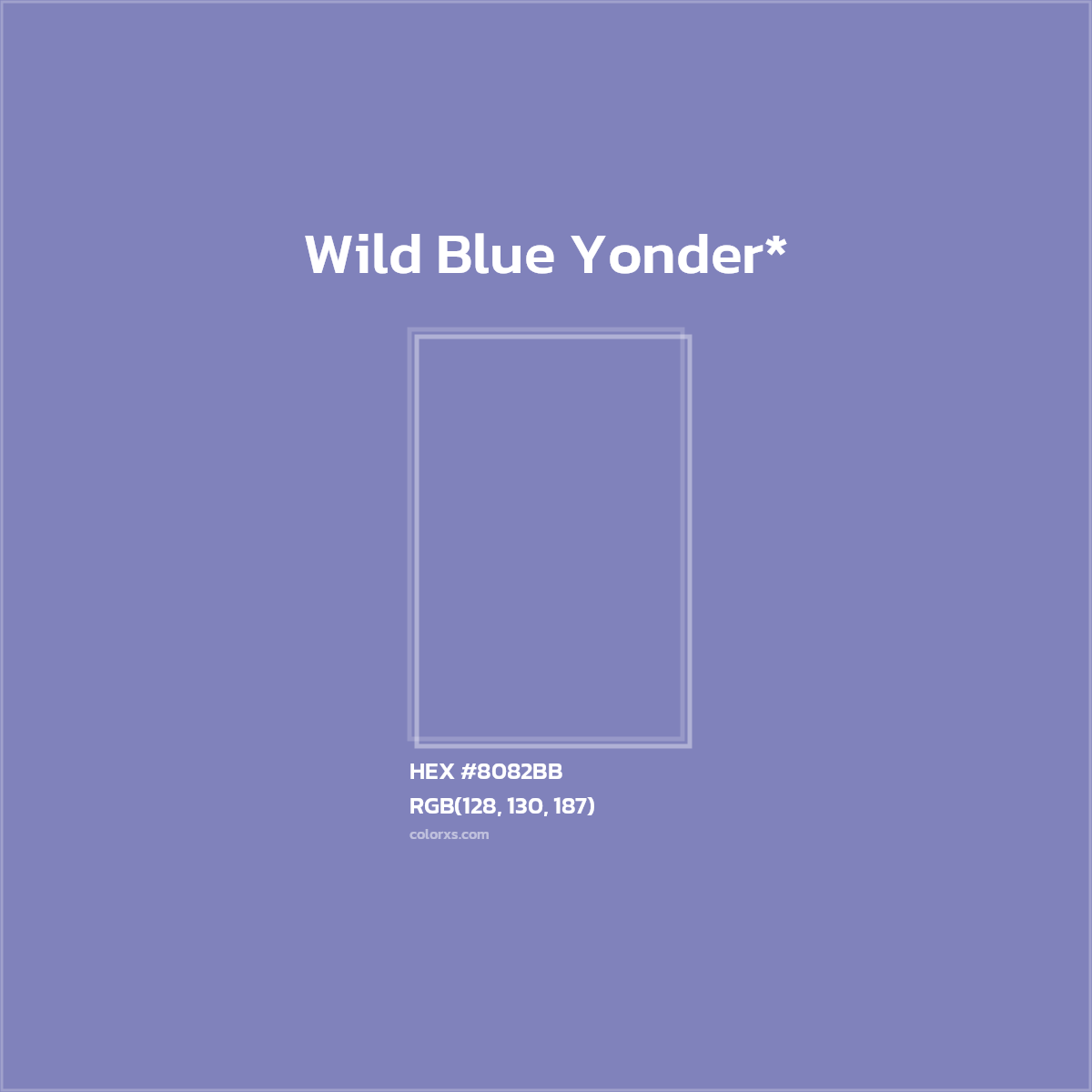 #8082BB hex color. RGB, RYB, CMYK, HSL, HSV codes and color conversions. Matching color names, palettes, paints.
