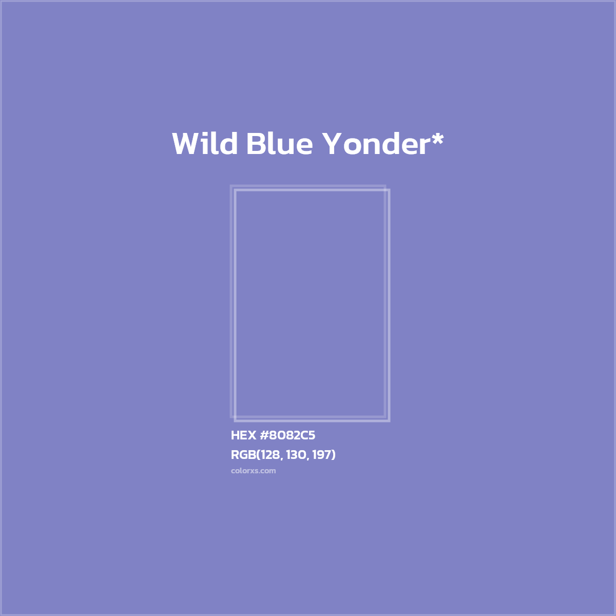 #8082C5 hex color. RGB, RYB, CMYK, HSL, HSV codes and color conversions. Matching color names, palettes, paints.