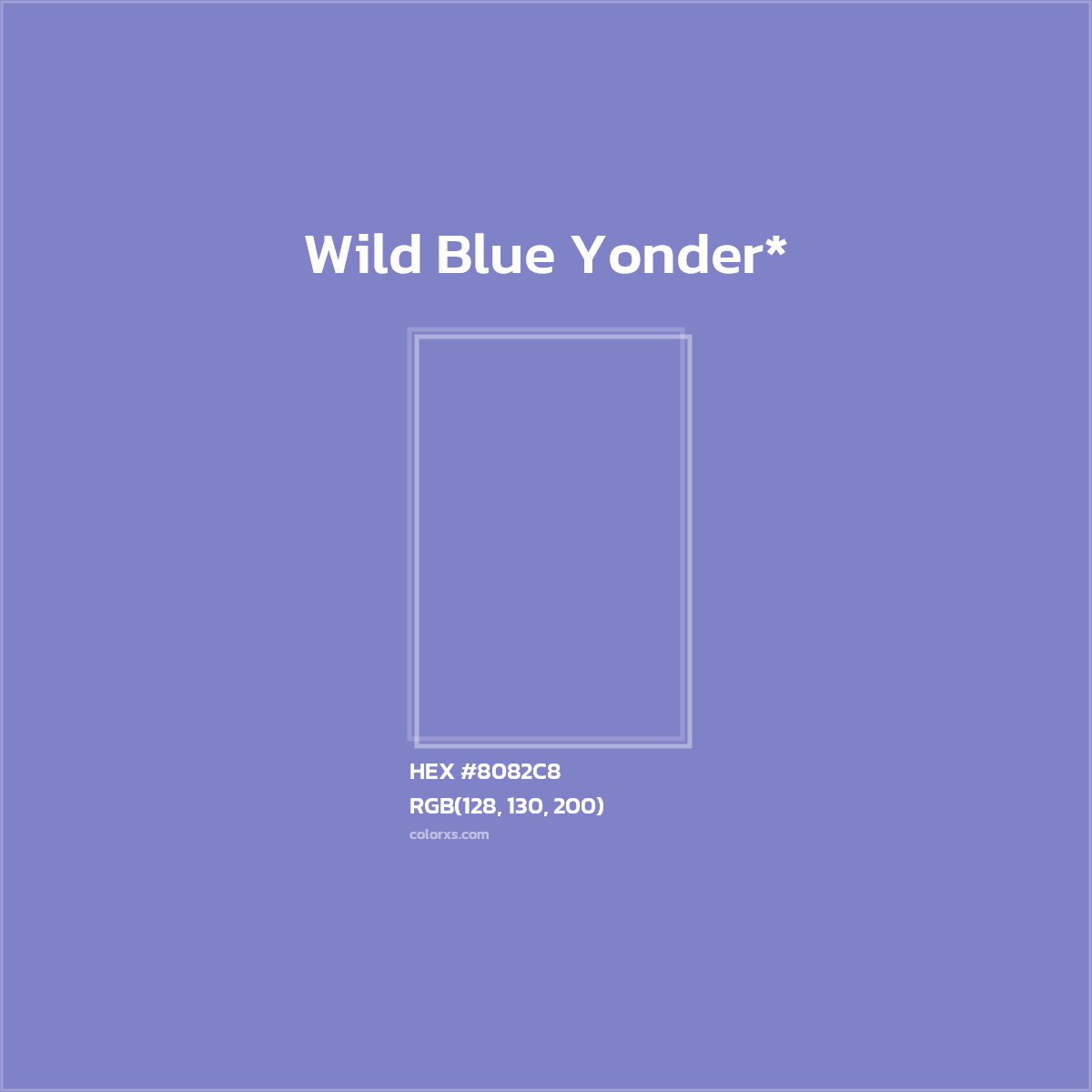 #8082C8 hex color. RGB, RYB, CMYK, HSL, HSV codes and color conversions. Matching color names, palettes, paints.