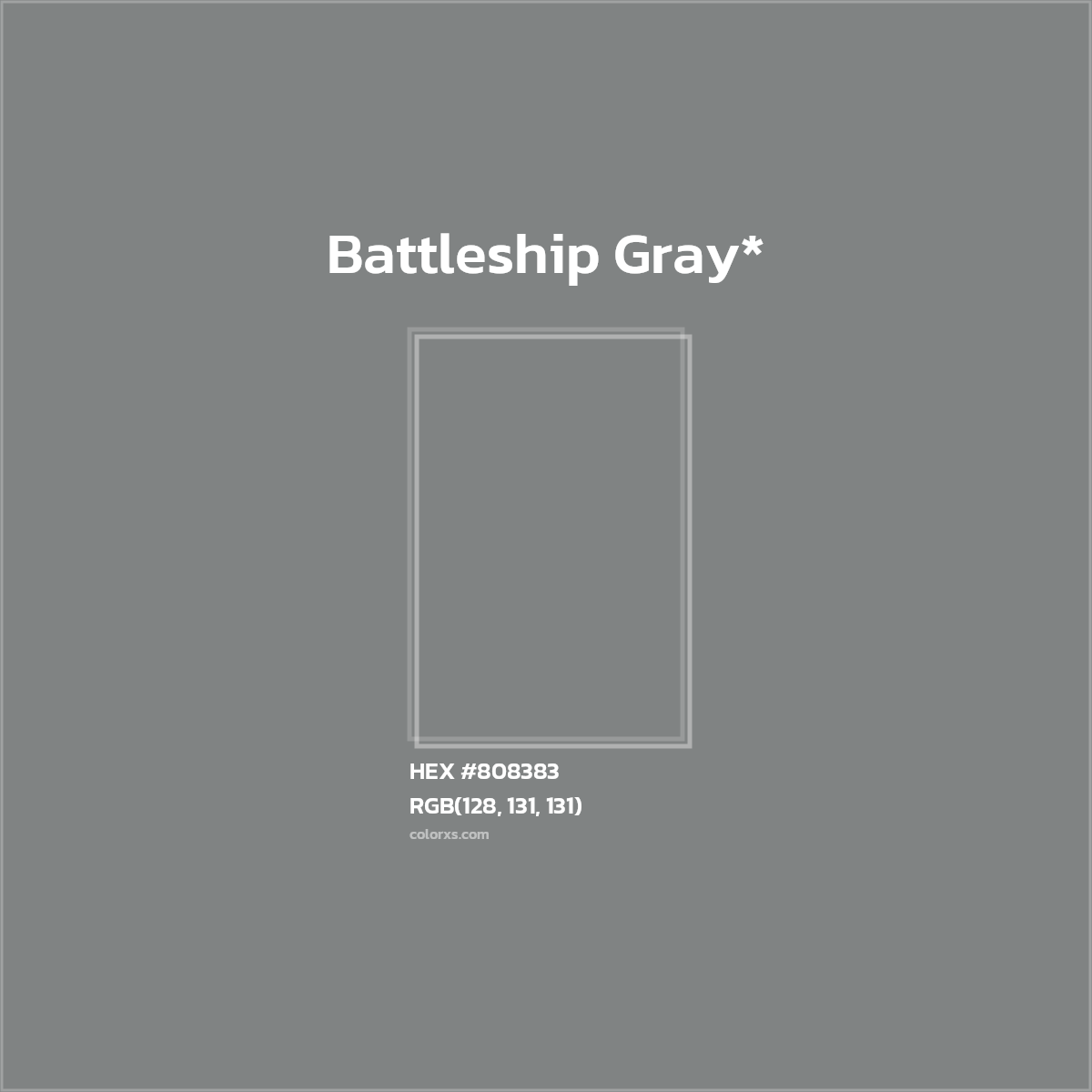 #808383 hex color. RGB, RYB, CMYK, HSL, HSV codes and color conversions. Matching color names, palettes, paints.