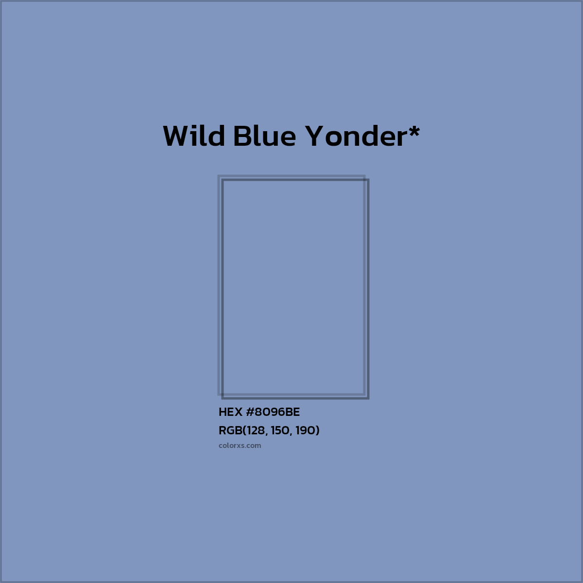 #8096BE hex color. RGB, RYB, CMYK, HSL, HSV codes and color conversions. Matching color names, palettes, paints.