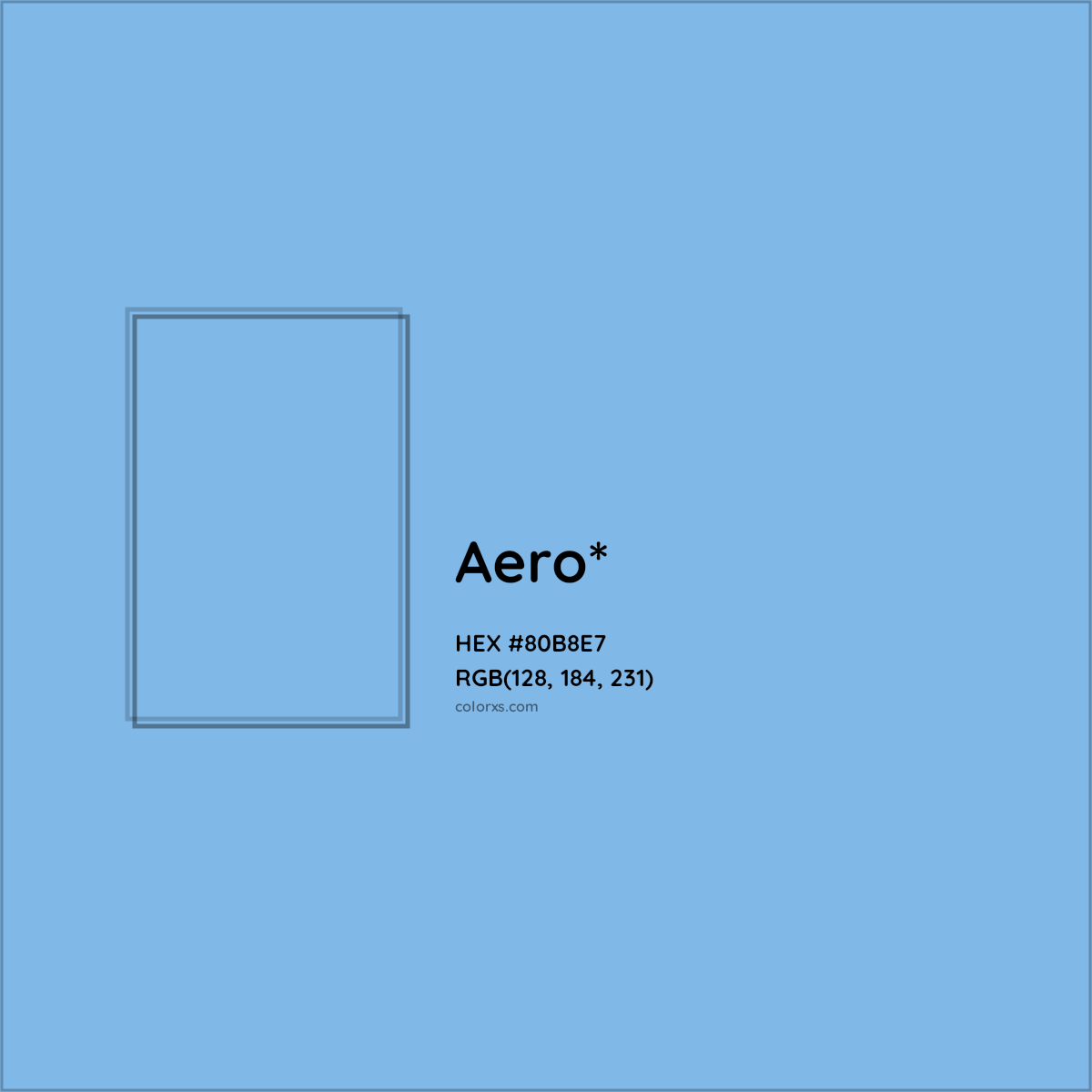 #80B8E7 hex color. RGB, RYB, CMYK, HSL, HSV codes and color conversions. Matching color names, palettes, paints.