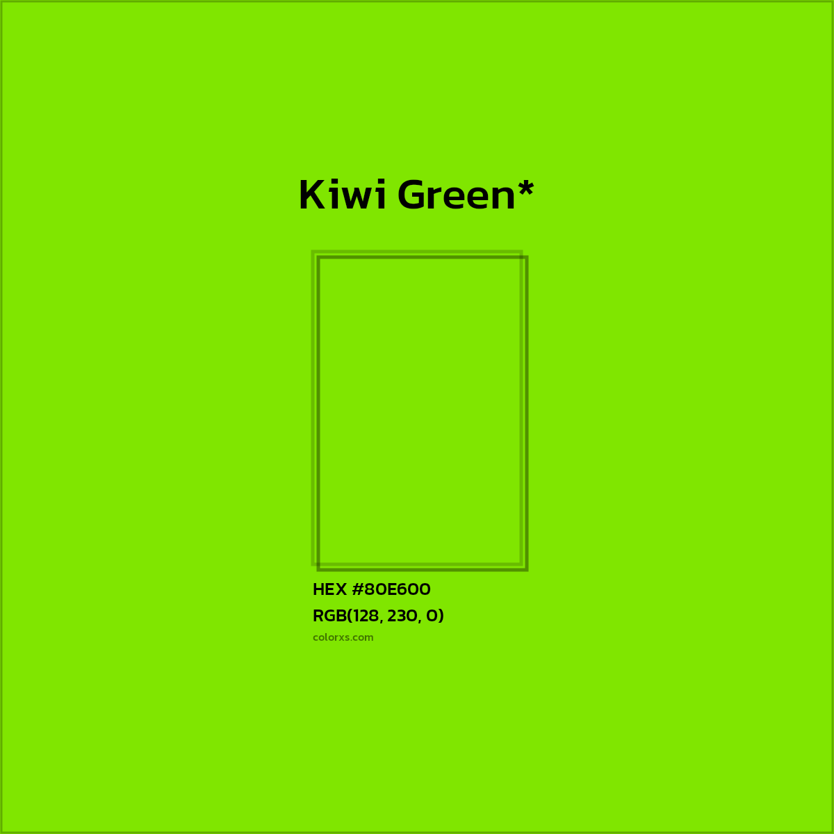 #80E600 hex color. RGB, RYB, CMYK, HSL, HSV codes and color conversions. Matching color names, palettes, paints.