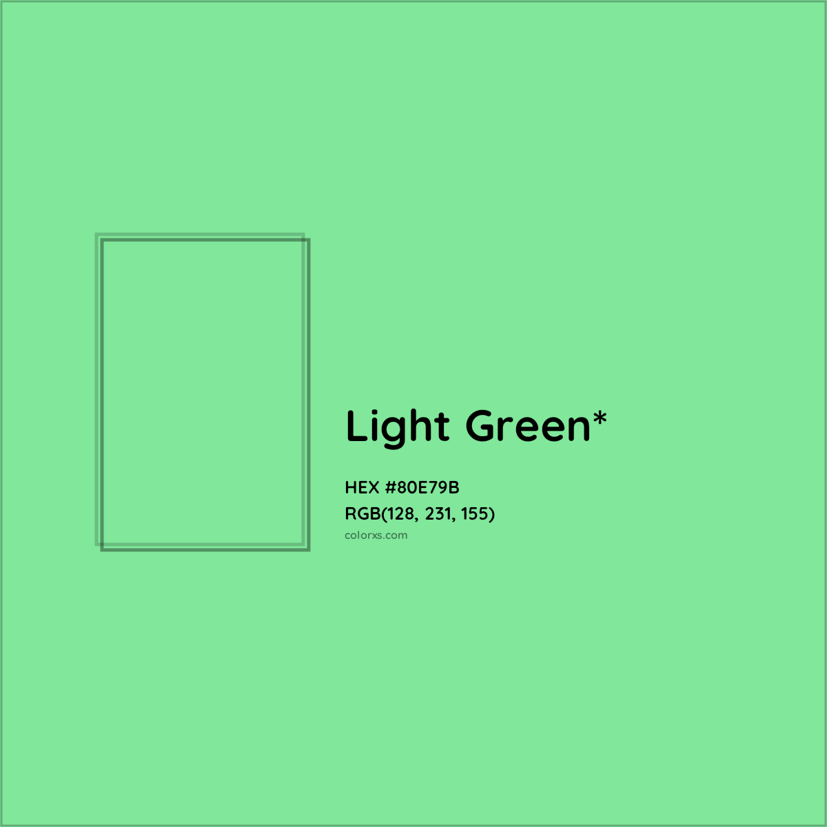 #80E79B hex color. RGB, RYB, CMYK, HSL, HSV codes and color conversions. Matching color names, palettes, paints.