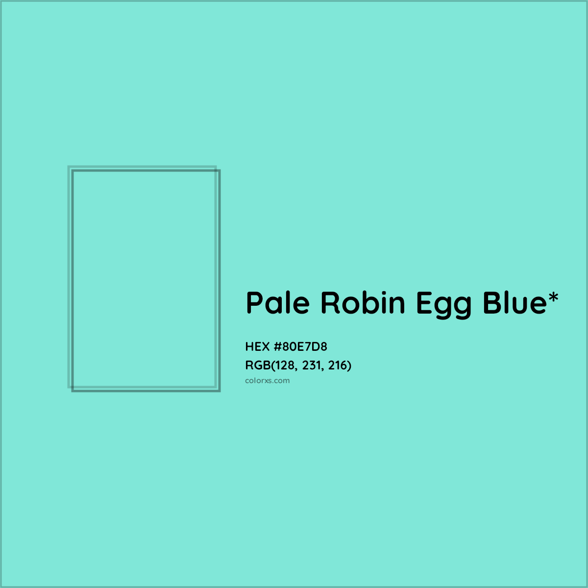 #80E7D8 hex color. RGB, RYB, CMYK, HSL, HSV codes and color conversions. Matching color names, palettes, paints.