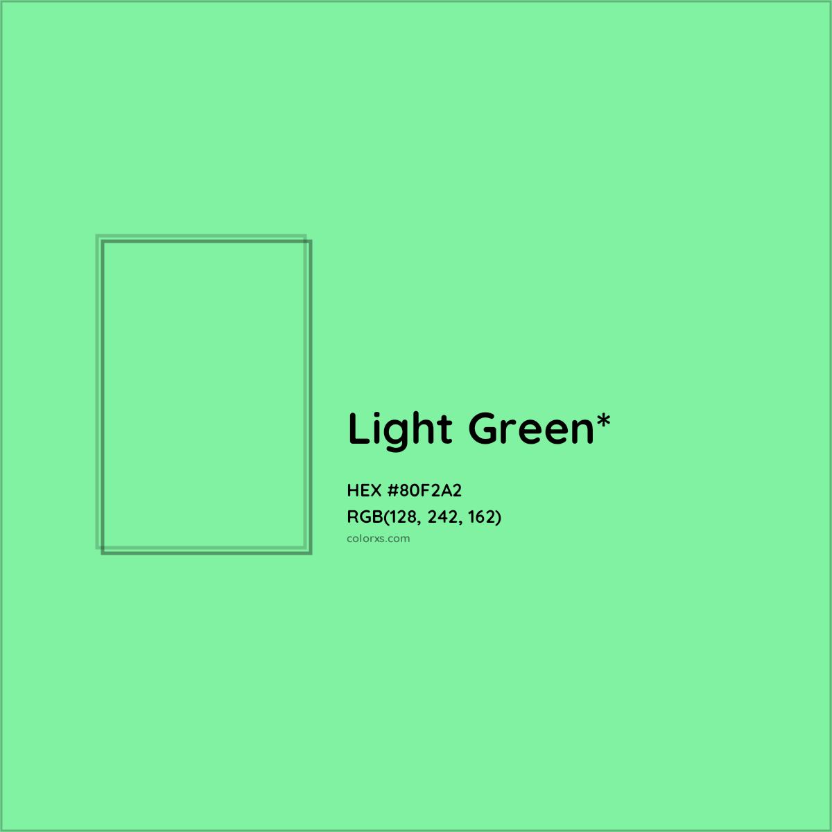 #80F2A2 hex color. RGB, RYB, CMYK, HSL, HSV codes and color conversions. Matching color names, palettes, paints.