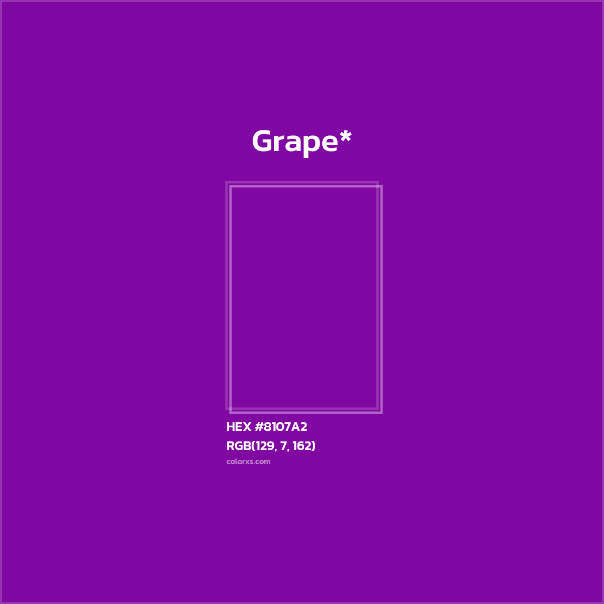 #8107A2 hex color. RGB, RYB, CMYK, HSL, HSV codes and color conversions. Matching color names, palettes, paints.
