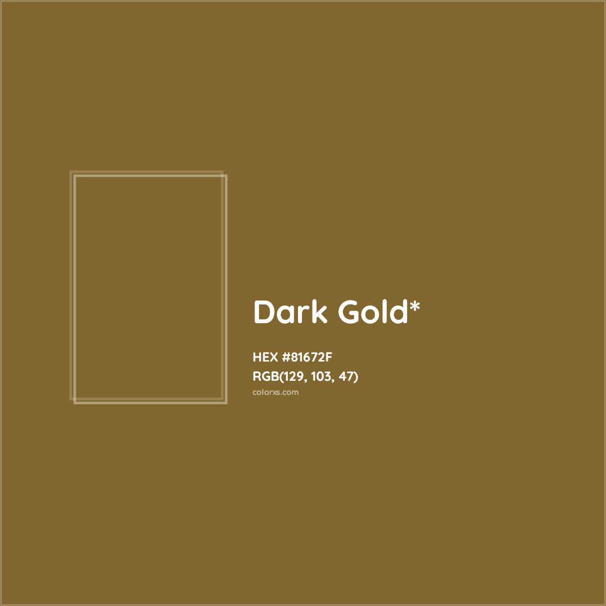 #81672F hex color. RGB, RYB, CMYK, HSL, HSV codes and color conversions. Matching color names, palettes, paints.