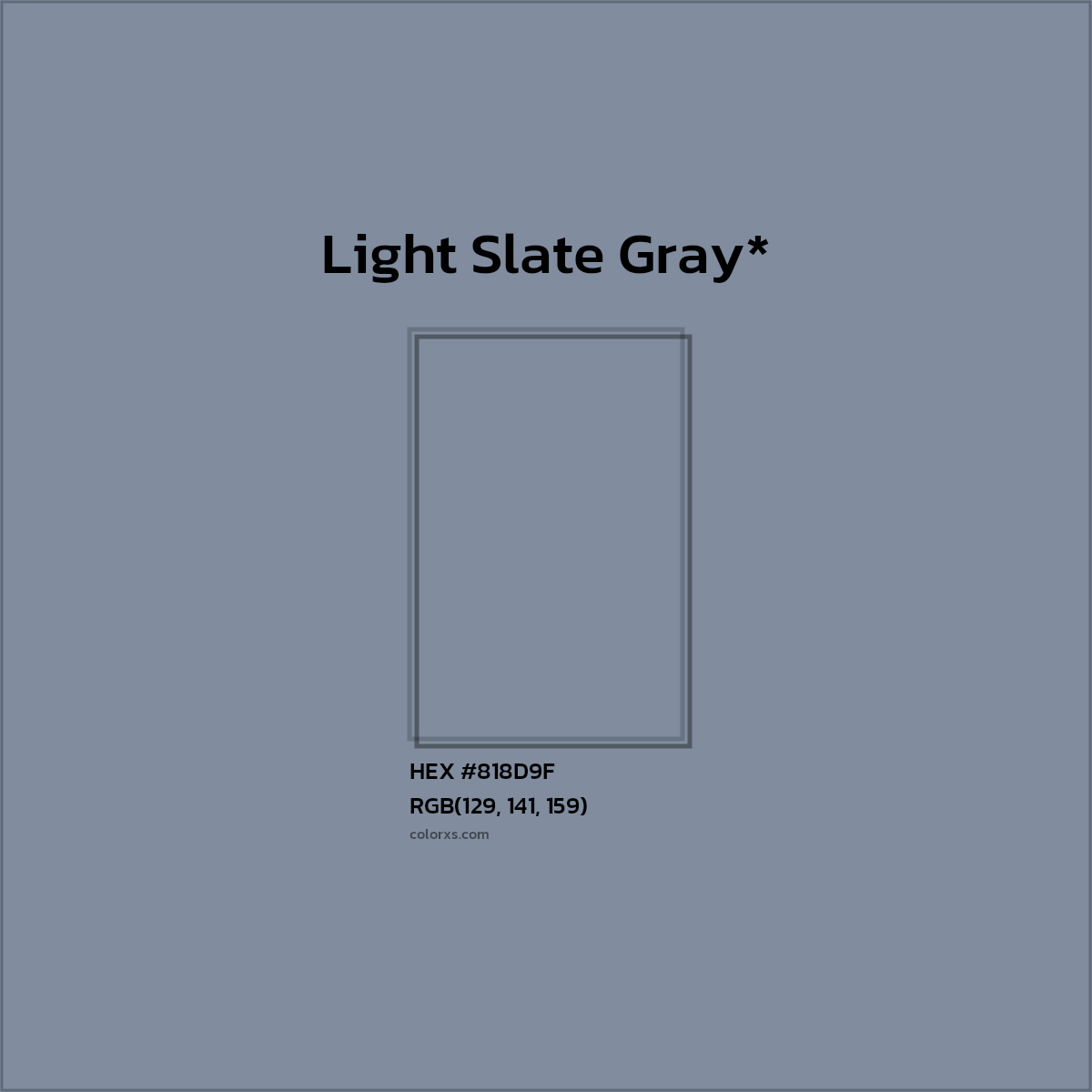 #818D9F hex color. RGB, RYB, CMYK, HSL, HSV codes and color conversions. Matching color names, palettes, paints.