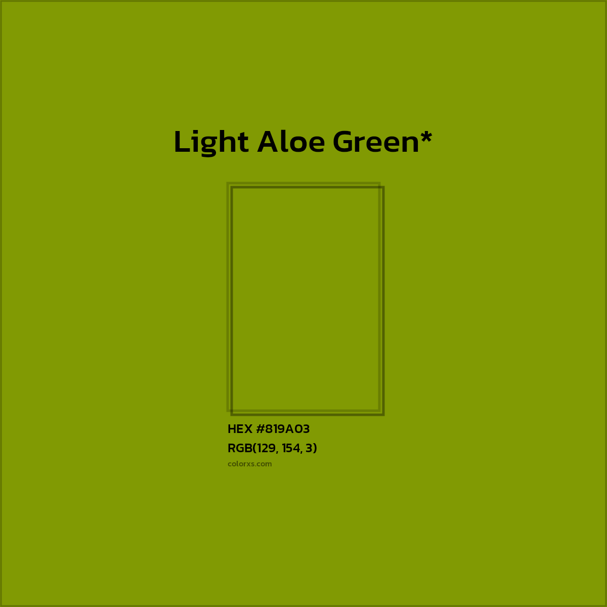 #819A03 hex color. RGB, RYB, CMYK, HSL, HSV codes and color conversions. Matching color names, palettes, paints.