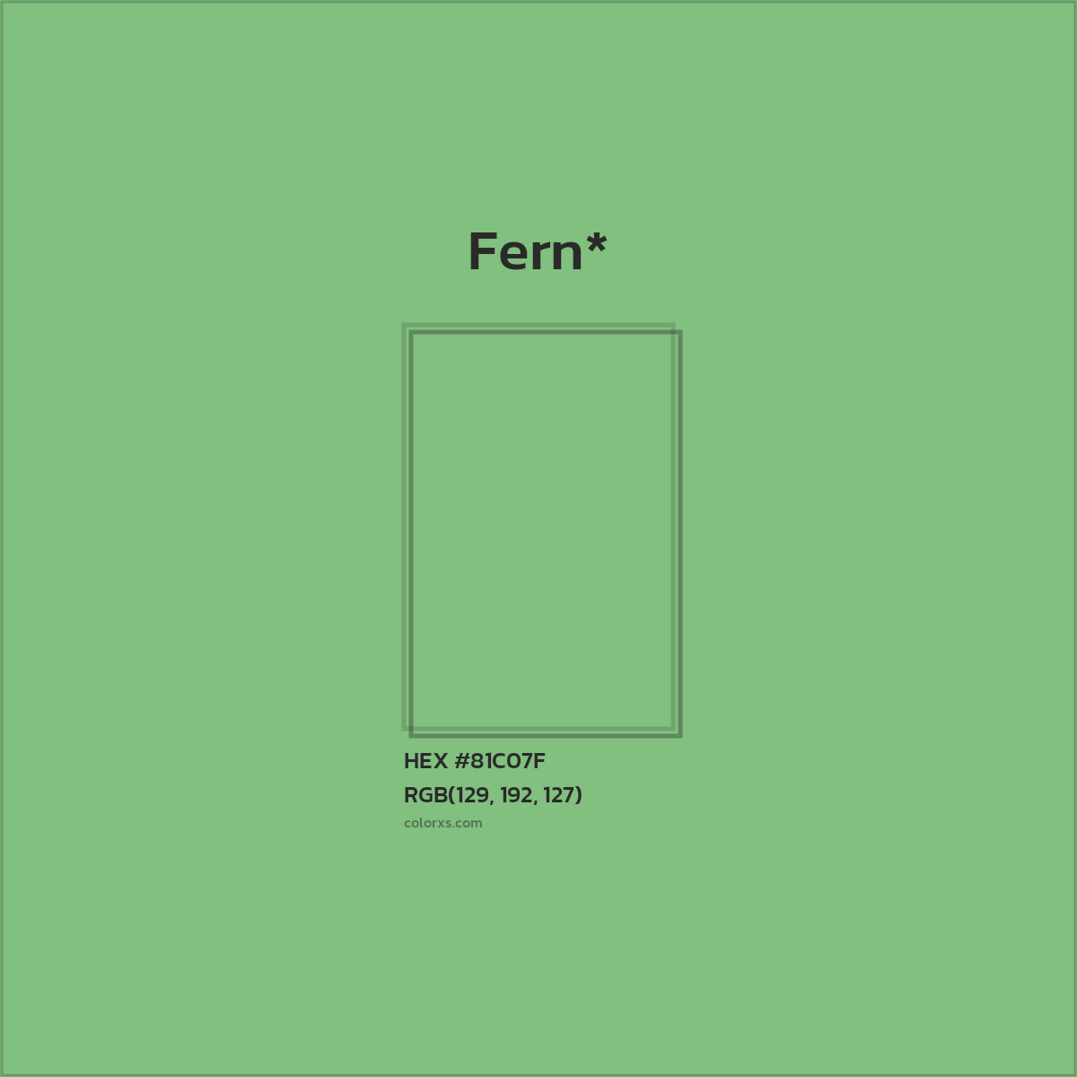 #81C07F hex color. RGB, RYB, CMYK, HSL, HSV codes and color conversions. Matching color names, palettes, paints.