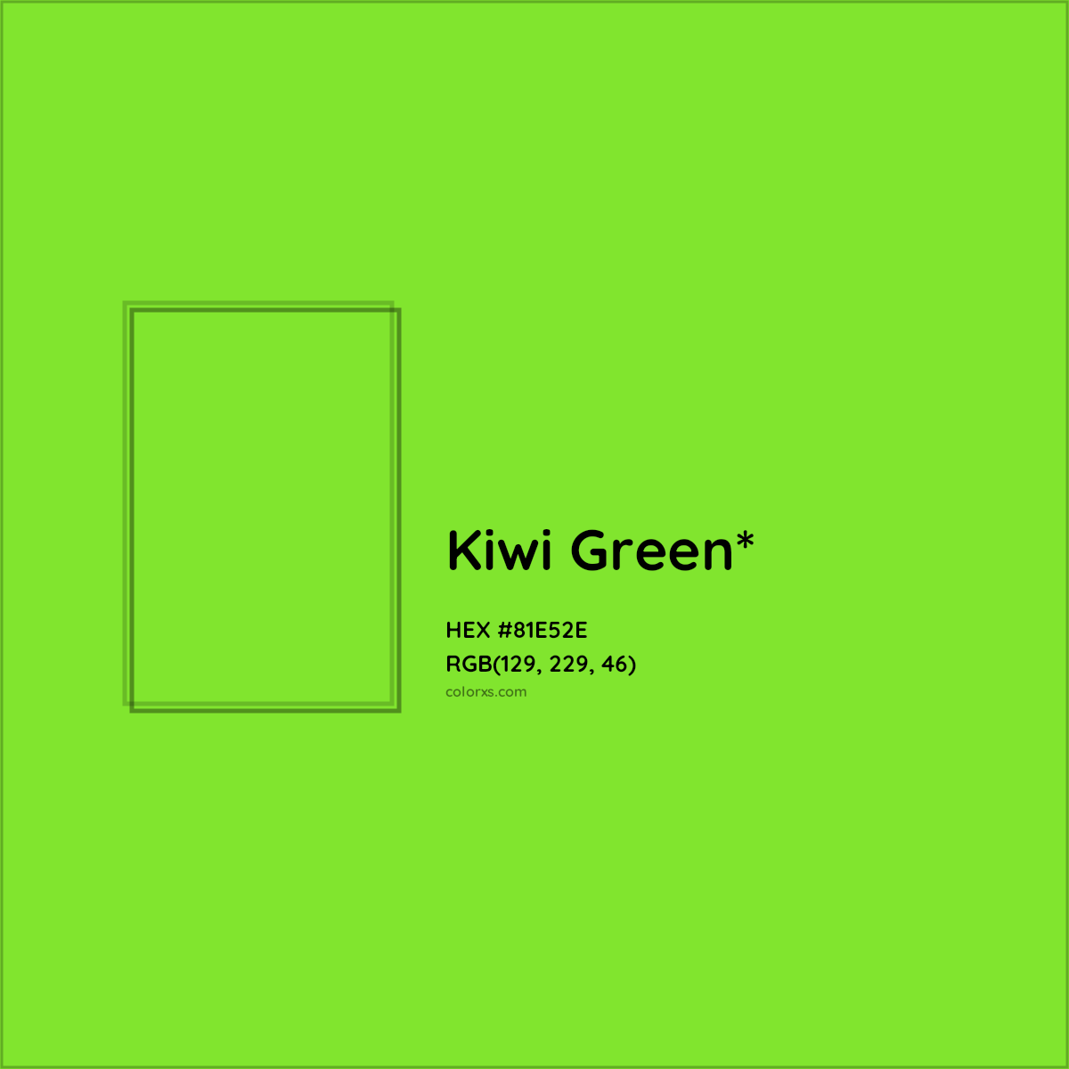 #81E52E hex color. RGB, RYB, CMYK, HSL, HSV codes and color conversions. Matching color names, palettes, paints.
