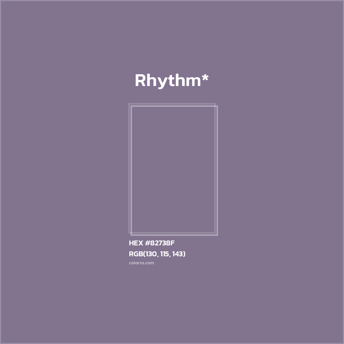#82738F hex color. RGB, RYB, CMYK, HSL, HSV codes and color conversions. Matching color names, palettes, paints.