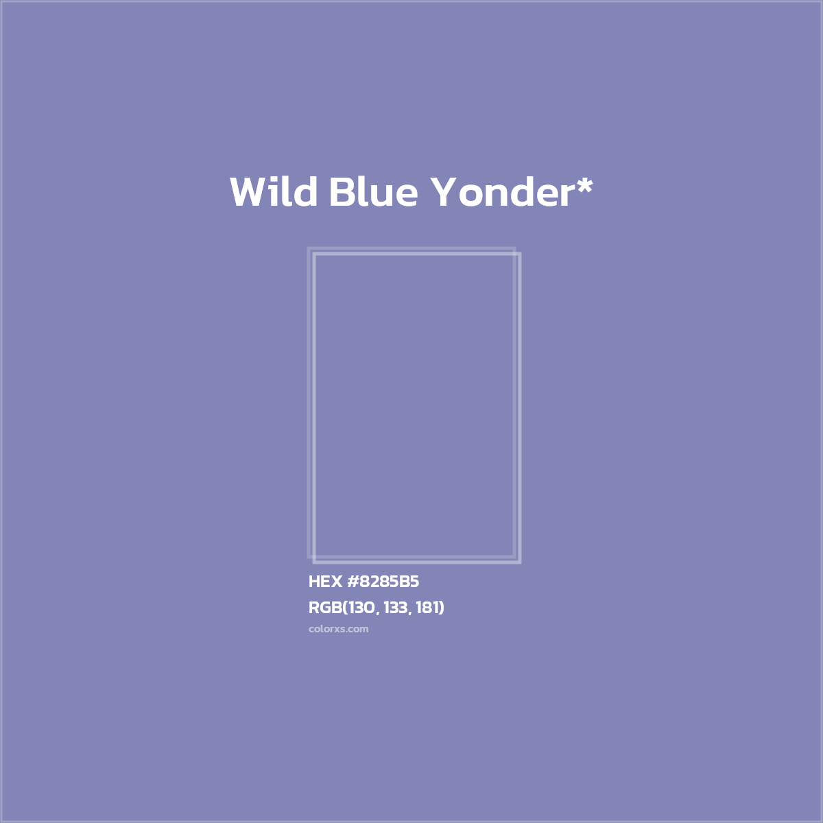 #8285B5 hex color. RGB, RYB, CMYK, HSL, HSV codes and color conversions. Matching color names, palettes, paints.