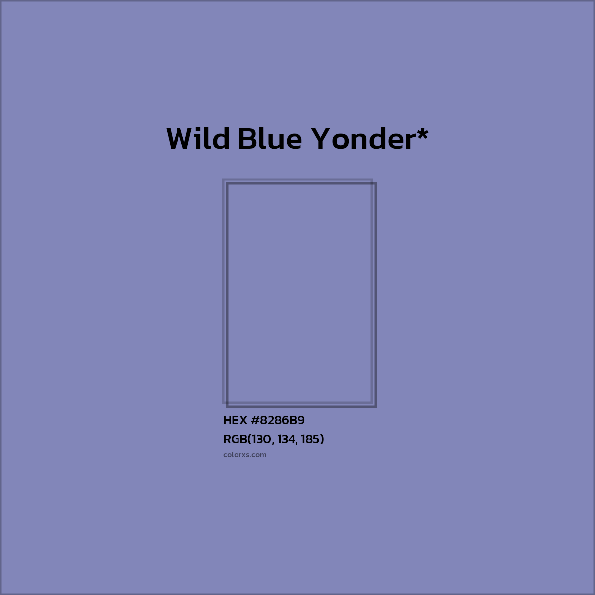 #8286B9 hex color. RGB, RYB, CMYK, HSL, HSV codes and color conversions. Matching color names, palettes, paints.