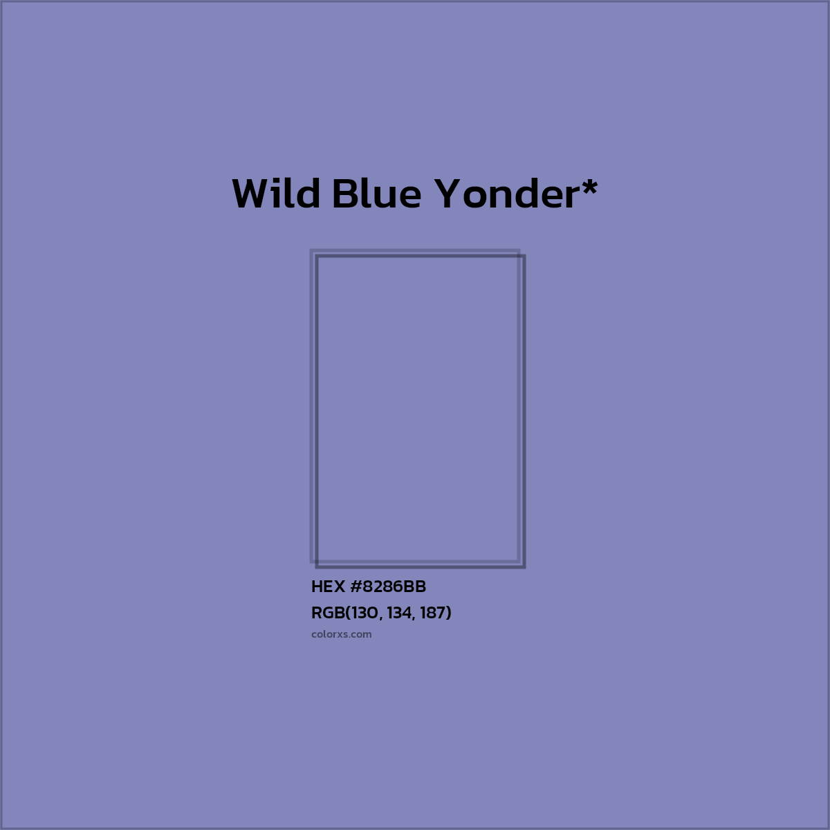 #8286BB hex color. RGB, RYB, CMYK, HSL, HSV codes and color conversions. Matching color names, palettes, paints.
