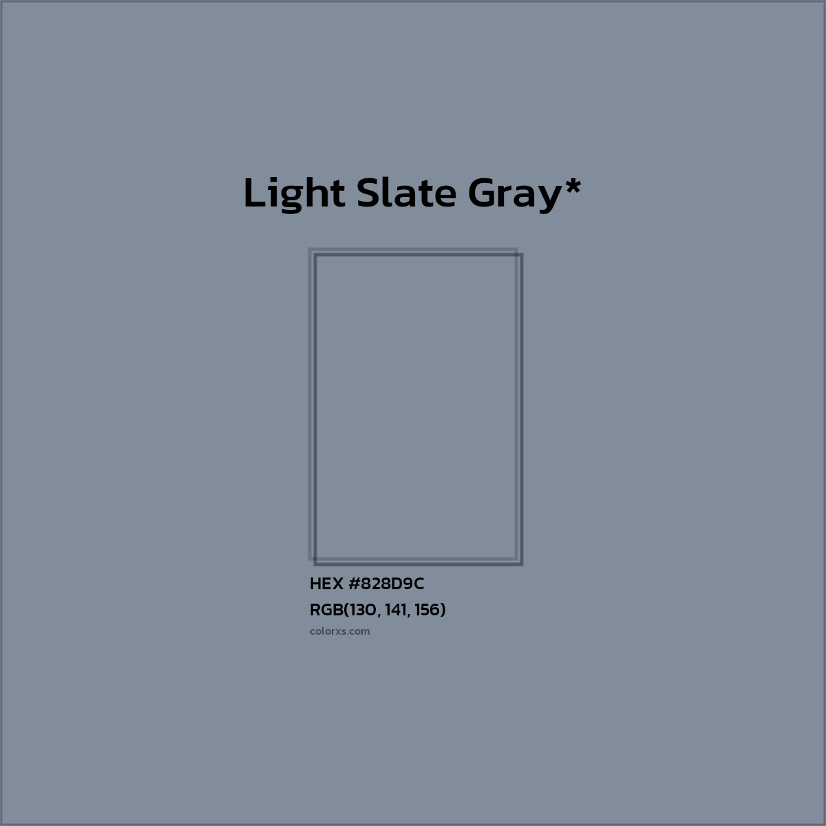 #828D9C hex color. RGB, RYB, CMYK, HSL, HSV codes and color conversions. Matching color names, palettes, paints.