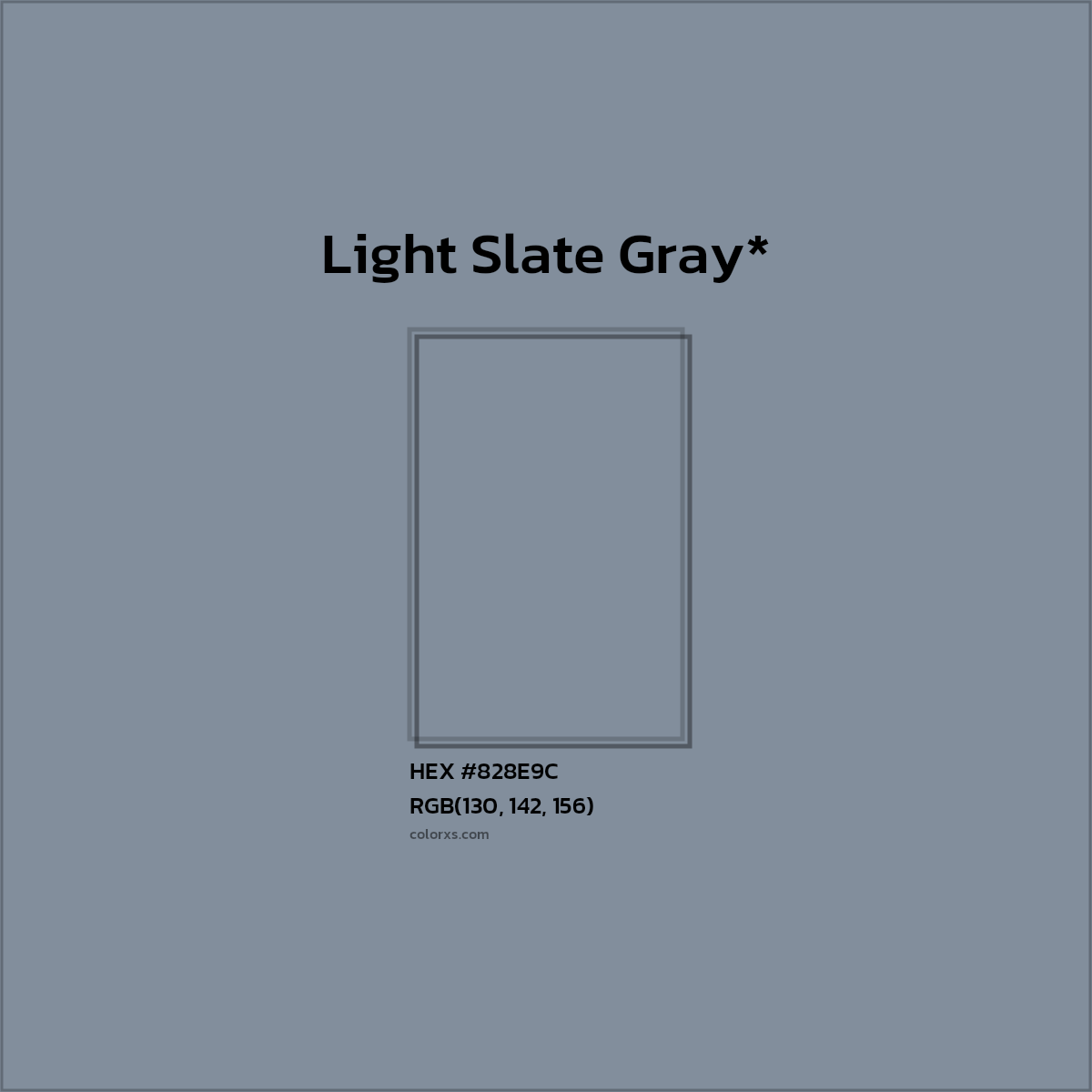 #828E9C hex color. RGB, RYB, CMYK, HSL, HSV codes and color conversions. Matching color names, palettes, paints.