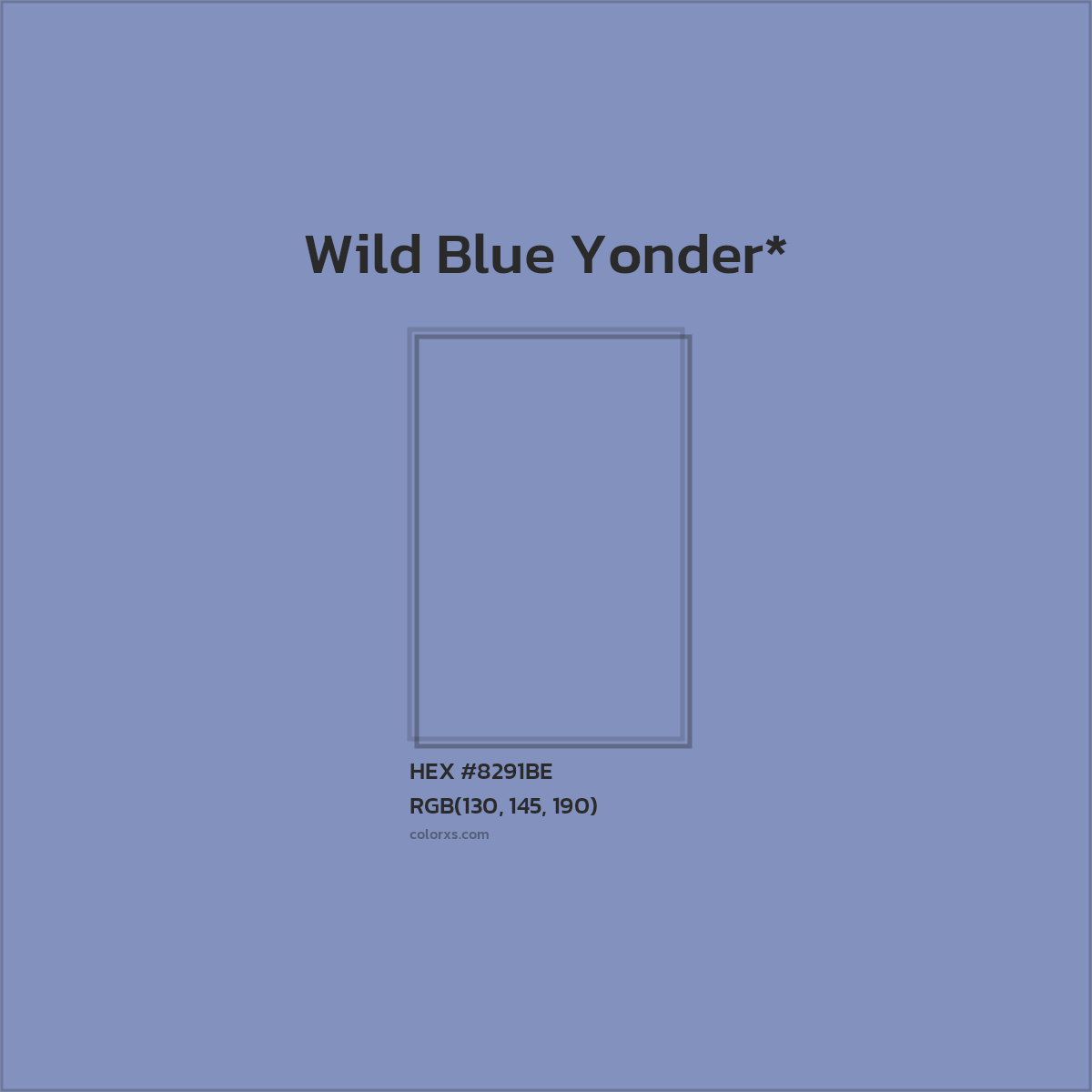 #8291BE hex color. RGB, RYB, CMYK, HSL, HSV codes and color conversions. Matching color names, palettes, paints.