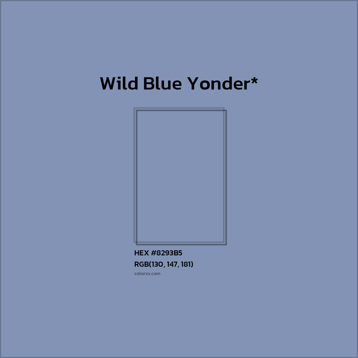 #8293B5 hex color. RGB, RYB, CMYK, HSL, HSV codes and color conversions. Matching color names, palettes, paints.