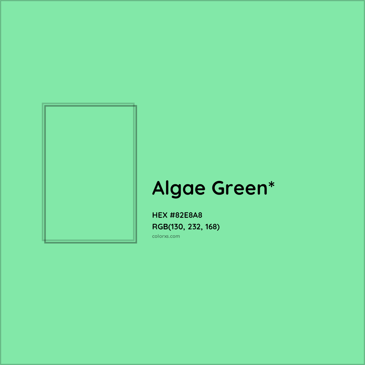 #82E8A8 hex color. RGB, RYB, CMYK, HSL, HSV codes and color conversions. Matching color names, palettes, paints.