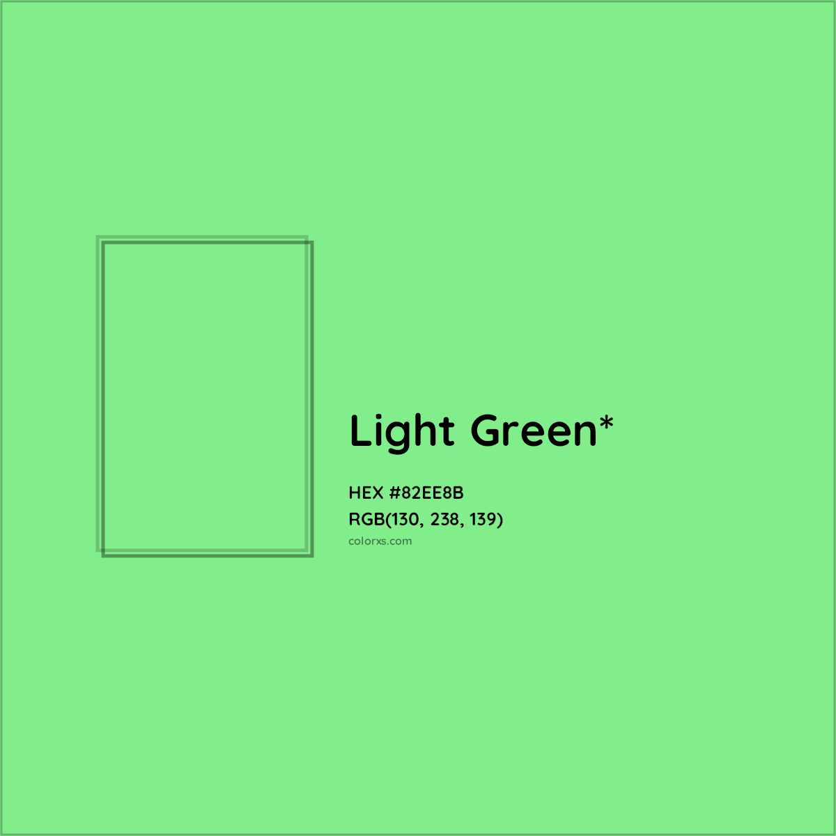 #82EE8B hex color. RGB, RYB, CMYK, HSL, HSV codes and color conversions. Matching color names, palettes, paints.
