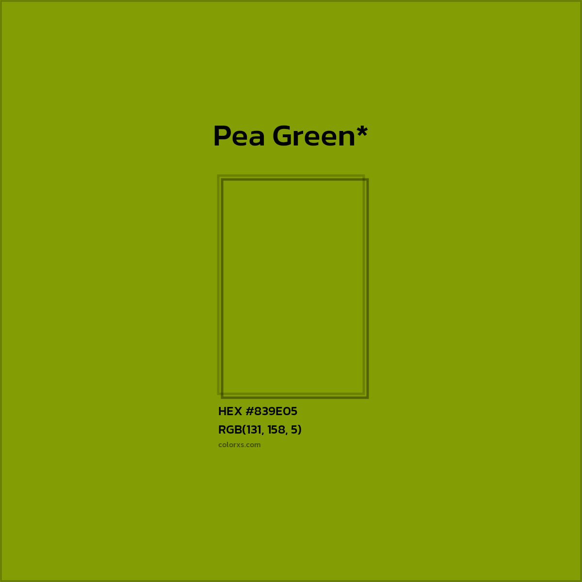 #839E05 hex color. RGB, RYB, CMYK, HSL, HSV codes and color conversions. Matching color names, palettes, paints.