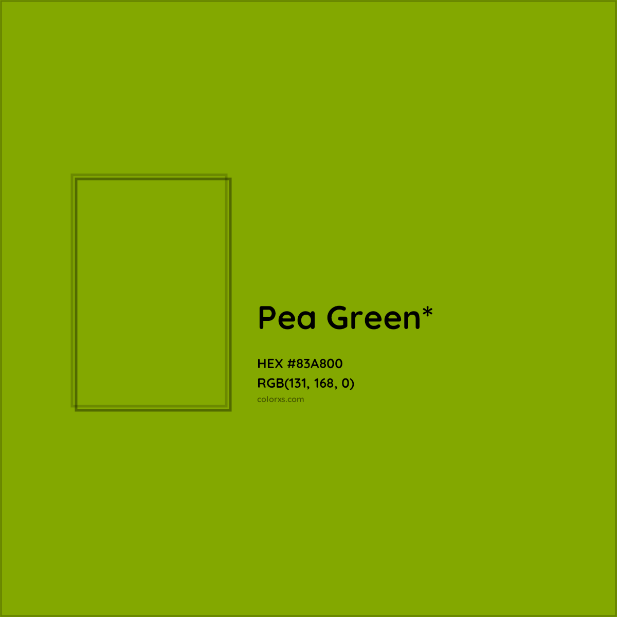 #83A800 hex color. RGB, RYB, CMYK, HSL, HSV codes and color conversions. Matching color names, palettes, paints.