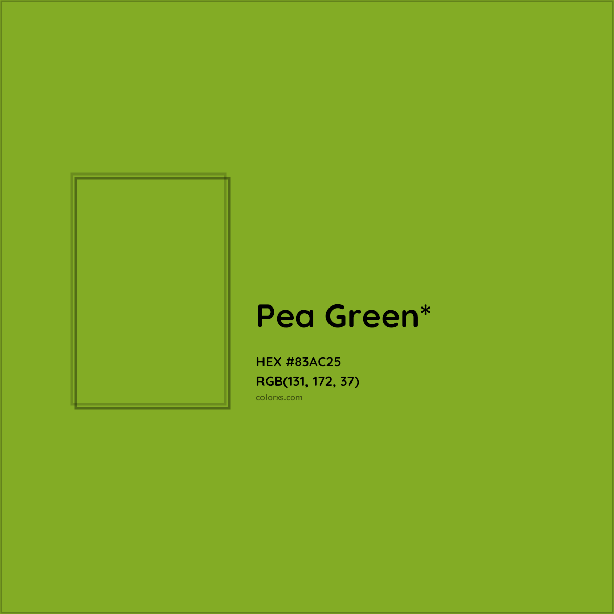 #83AC25 hex color. RGB, RYB, CMYK, HSL, HSV codes and color conversions. Matching color names, palettes, paints.