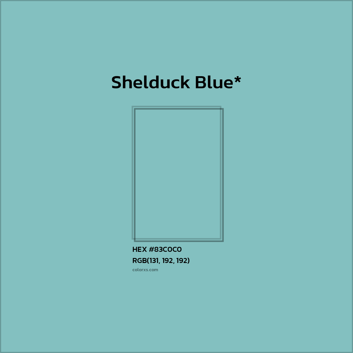 #83C0C0 hex color. RGB, RYB, CMYK, HSL, HSV codes and color conversions. Matching color names, palettes, paints.