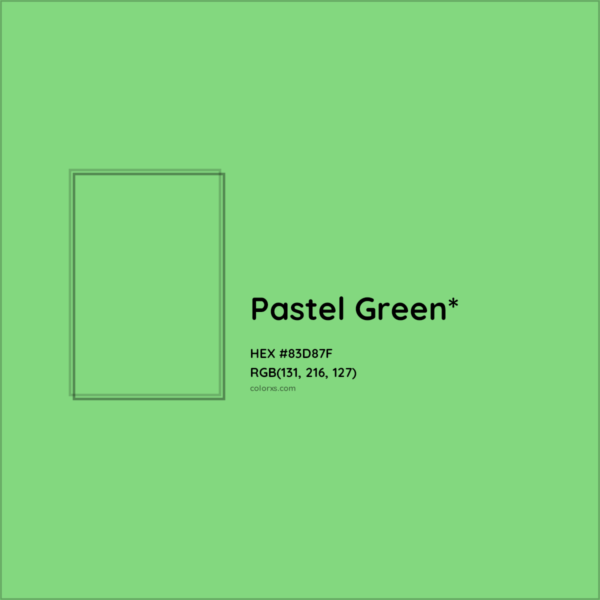 #83D87F hex color. RGB, RYB, CMYK, HSL, HSV codes and color conversions. Matching color names, palettes, paints.