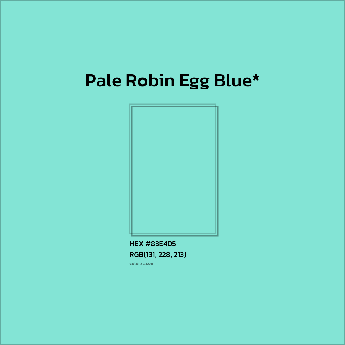 #83E4D5 hex color. RGB, RYB, CMYK, HSL, HSV codes and color conversions. Matching color names, palettes, paints.