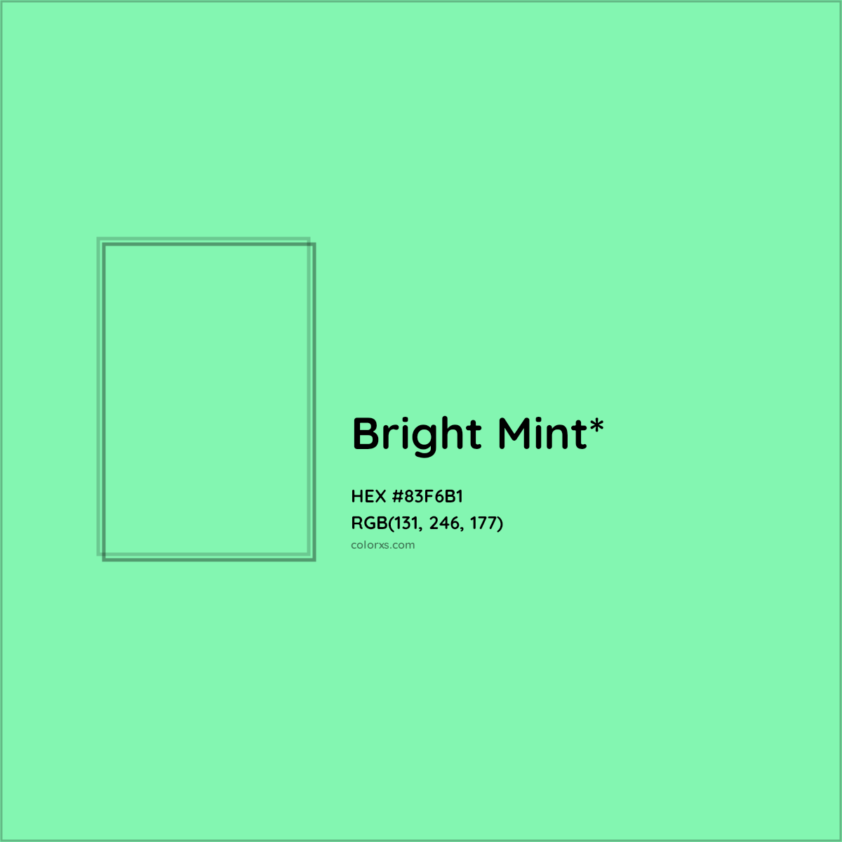 #83F6B1 hex color. RGB, RYB, CMYK, HSL, HSV codes and color conversions. Matching color names, palettes, paints.