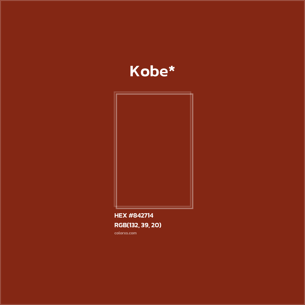 #842714 hex color. RGB, RYB, CMYK, HSL, HSV codes and color conversions. Matching color names, palettes, paints.