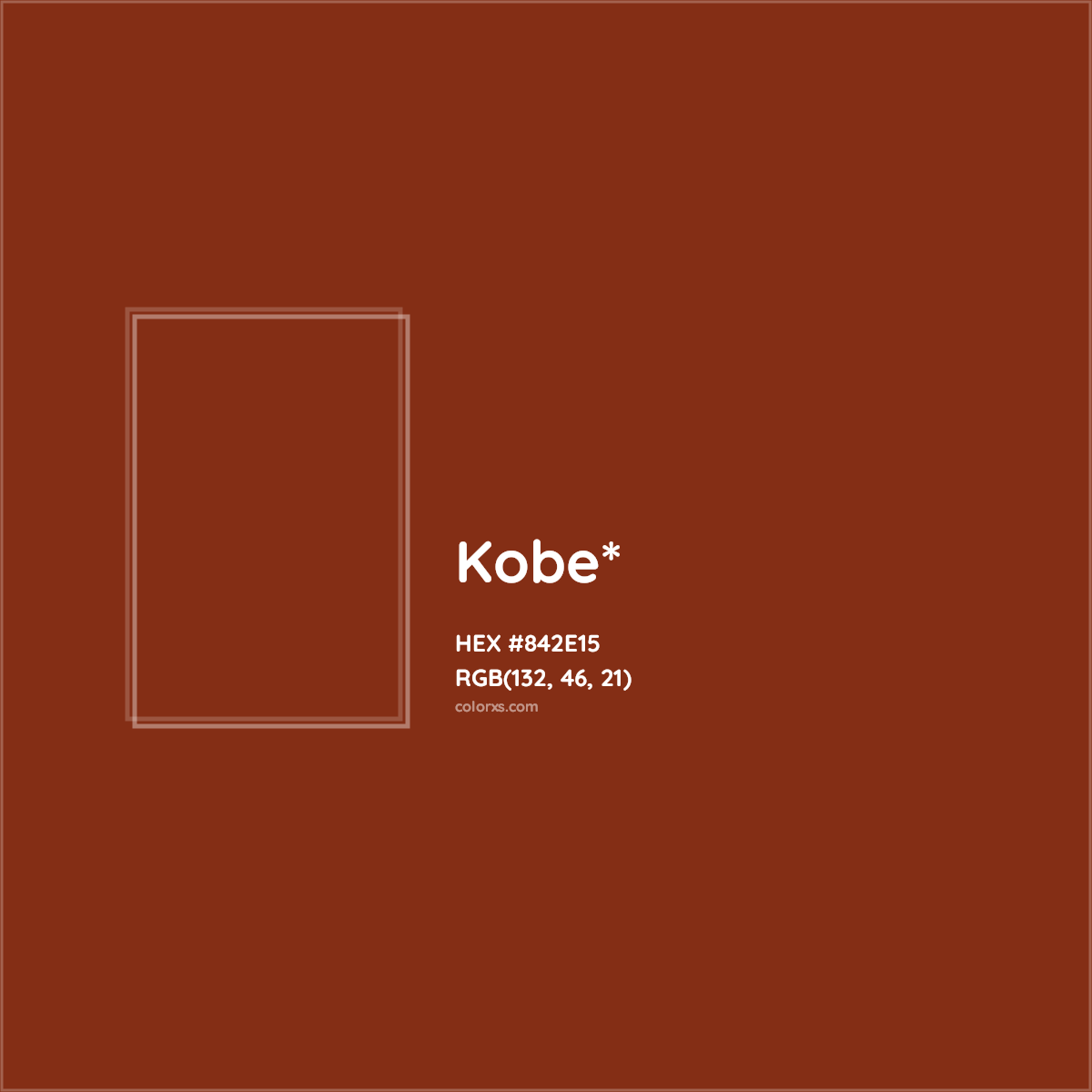 #842E15 hex color. RGB, RYB, CMYK, HSL, HSV codes and color conversions. Matching color names, palettes, paints.