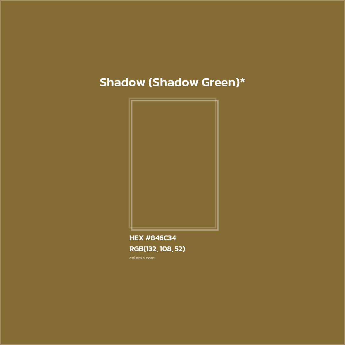 #846C34 hex color. RGB, RYB, CMYK, HSL, HSV codes and color conversions. Matching color names, palettes, paints.