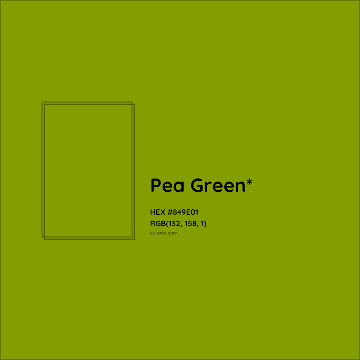 #849E01 hex color. RGB, RYB, CMYK, HSL, HSV codes and color conversions. Matching color names, palettes, paints.