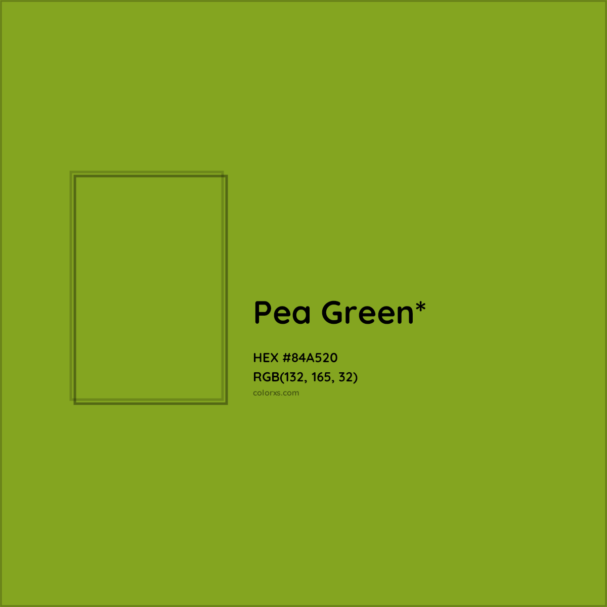 #84A520 hex color. RGB, RYB, CMYK, HSL, HSV codes and color conversions. Matching color names, palettes, paints.