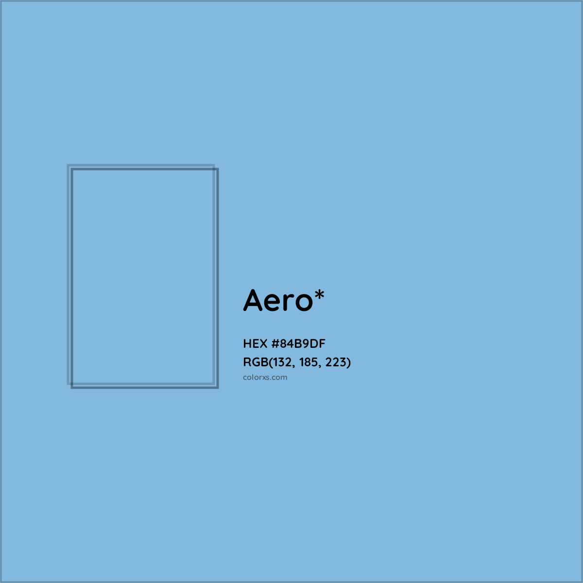 #84B9DF hex color. RGB, RYB, CMYK, HSL, HSV codes and color conversions. Matching color names, palettes, paints.