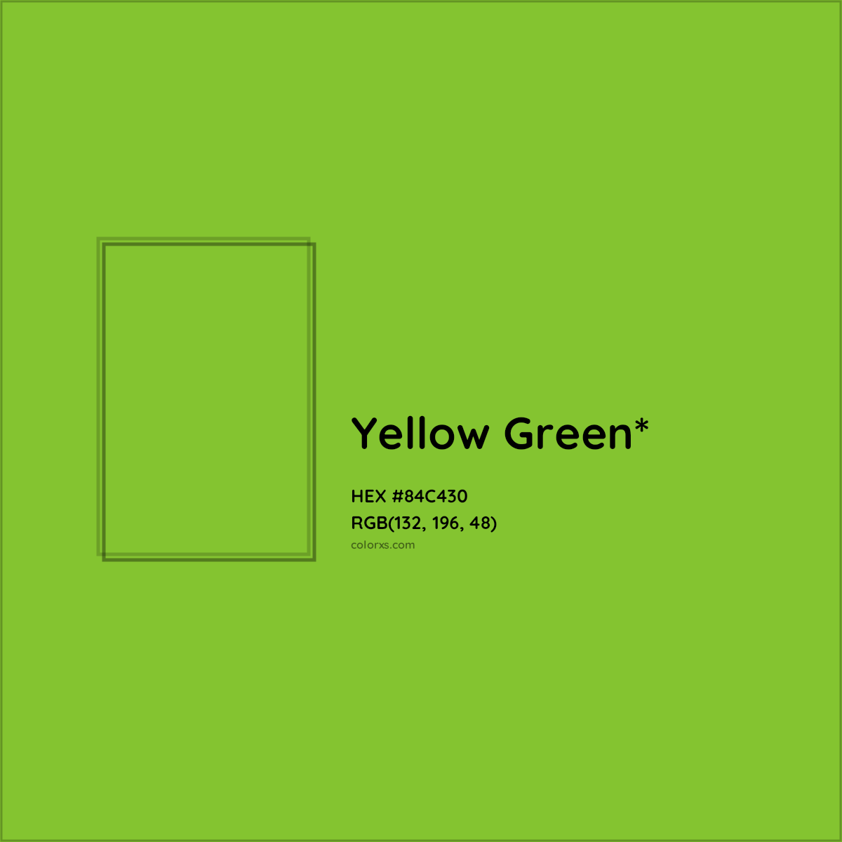 #84C430 hex color. RGB, RYB, CMYK, HSL, HSV codes and color conversions. Matching color names, palettes, paints.