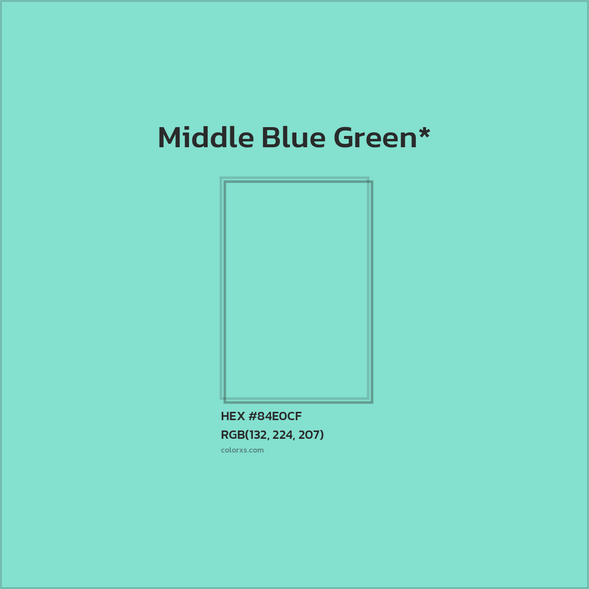 #84E0CF hex color. RGB, RYB, CMYK, HSL, HSV codes and color conversions. Matching color names, palettes, paints.