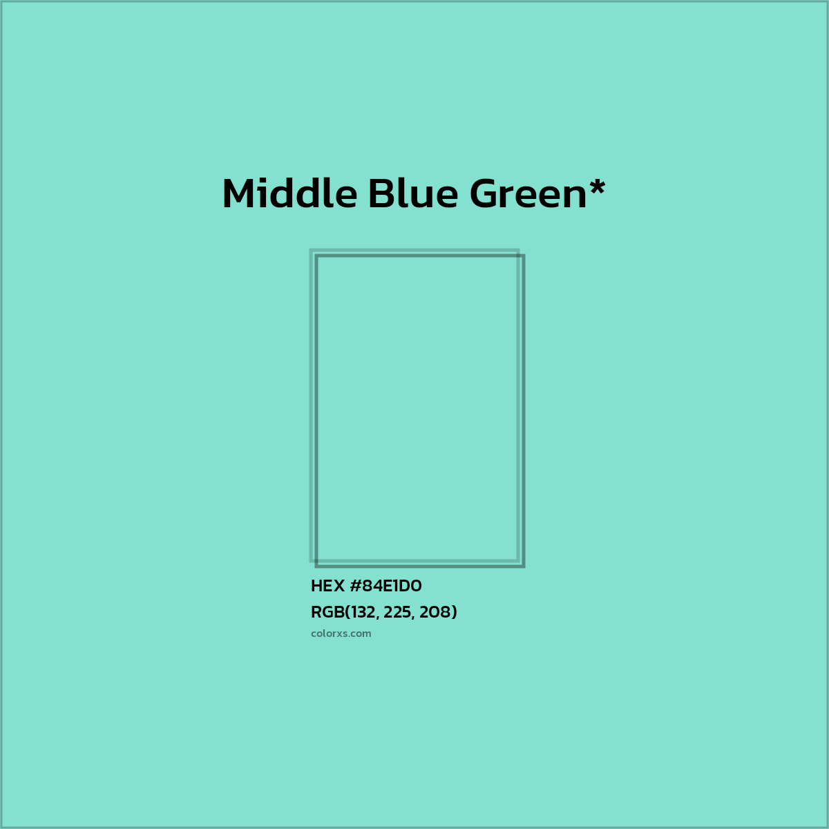 #84E1D0 hex color. RGB, RYB, CMYK, HSL, HSV codes and color conversions. Matching color names, palettes, paints.