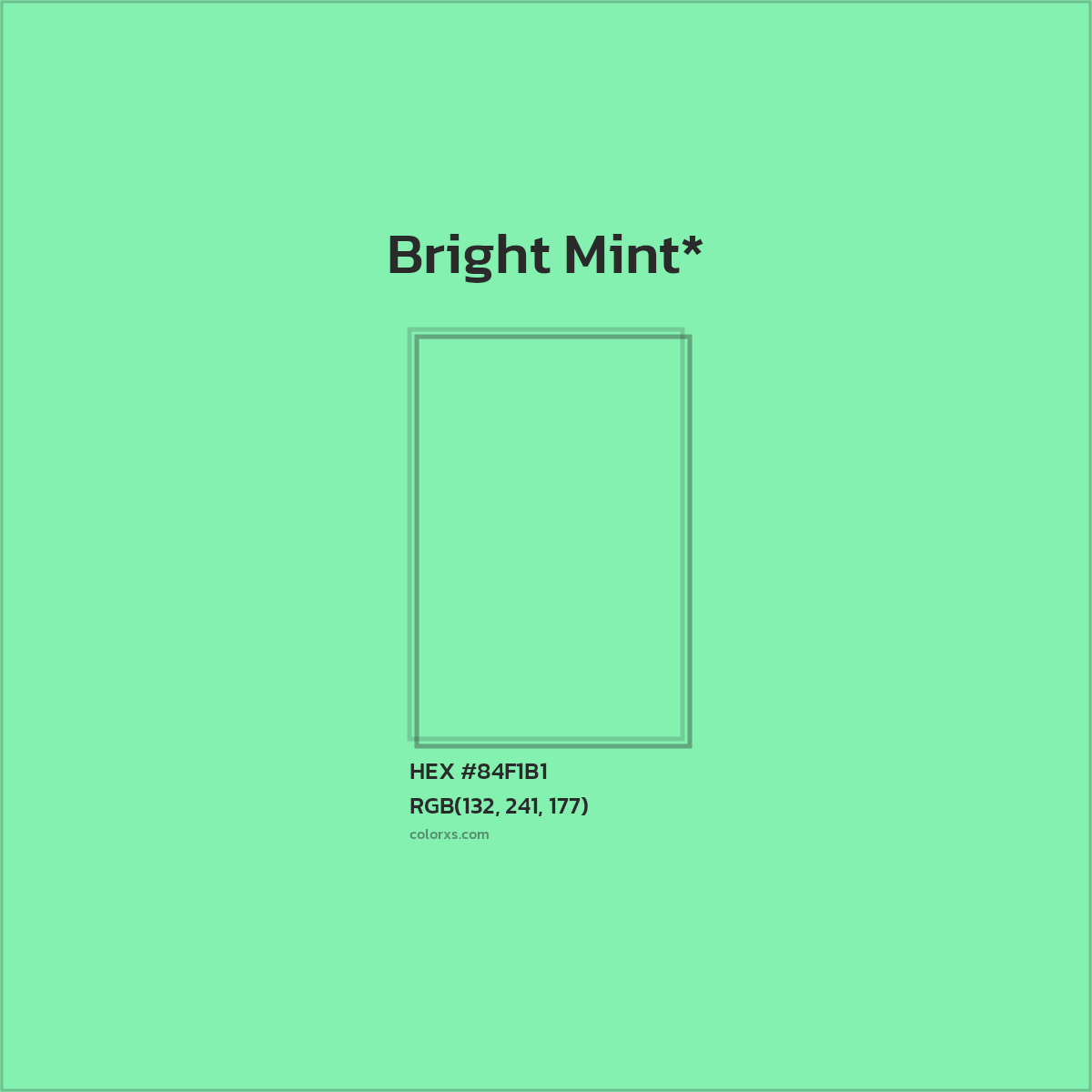 #84F1B1 hex color. RGB, RYB, CMYK, HSL, HSV codes and color conversions. Matching color names, palettes, paints.