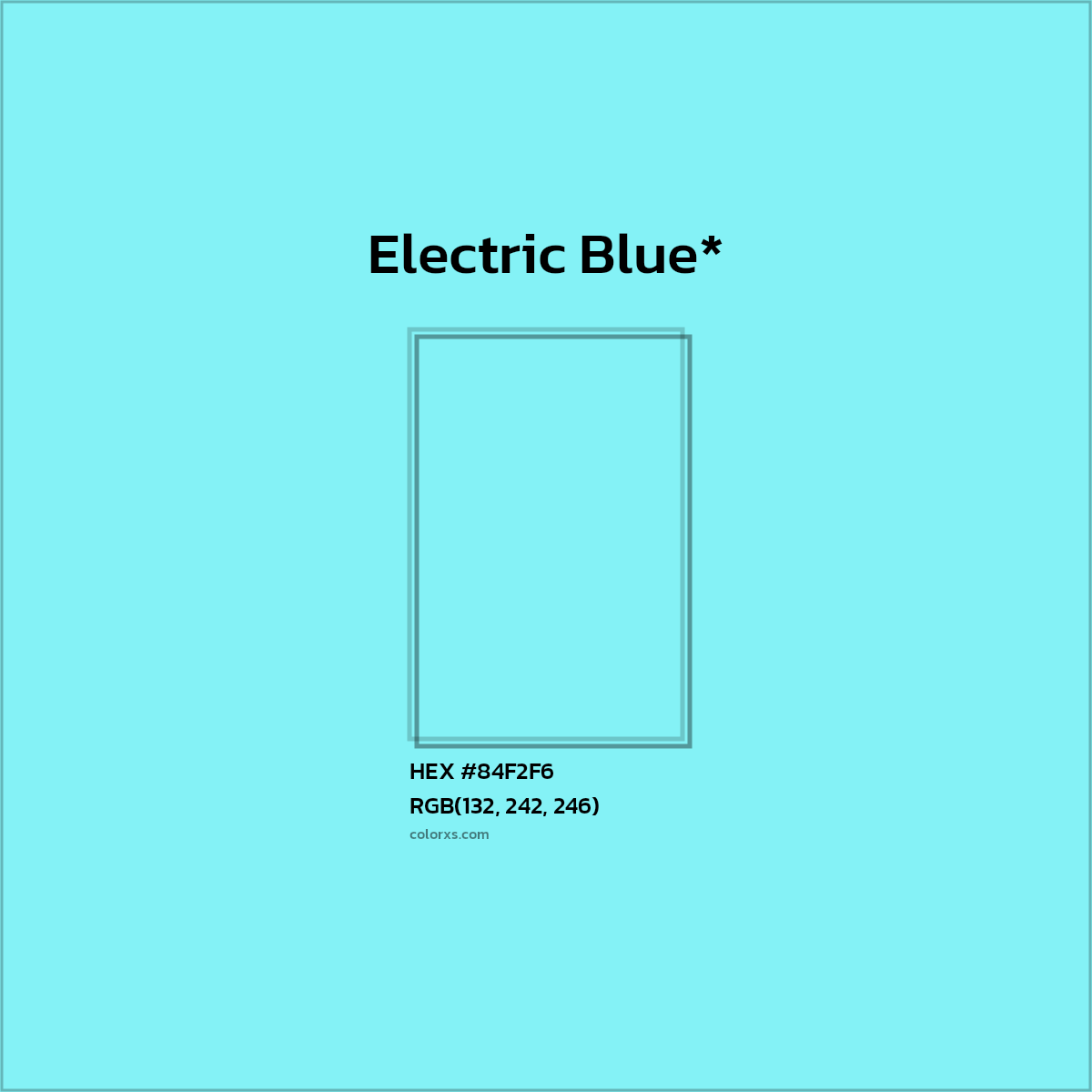 #84F2F6 hex color. RGB, RYB, CMYK, HSL, HSV codes and color conversions. Matching color names, palettes, paints.