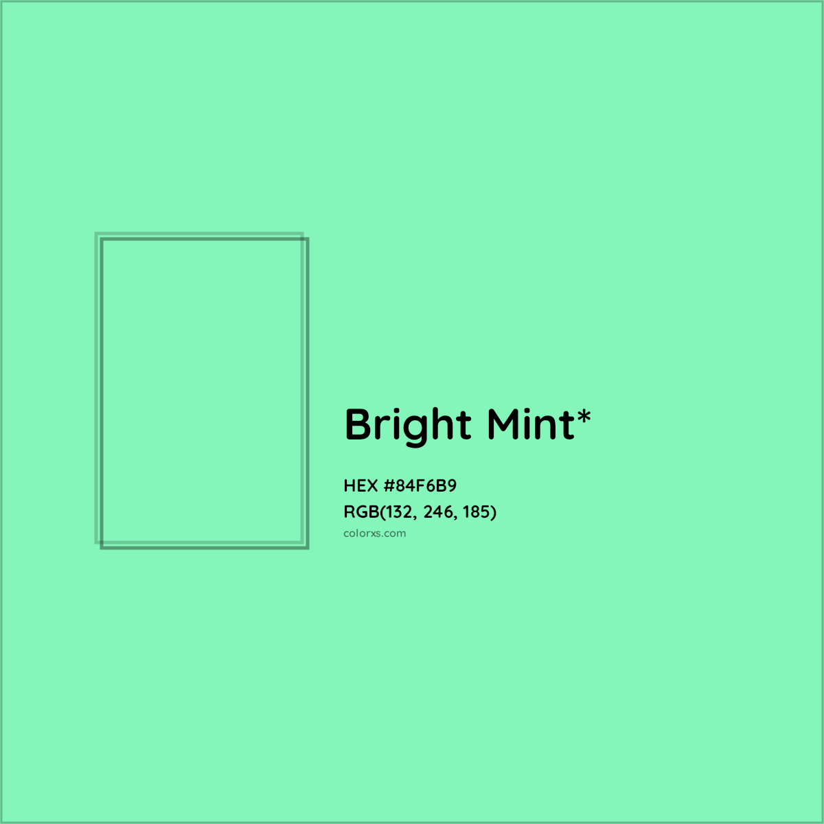 #84F6B9 hex color. RGB, RYB, CMYK, HSL, HSV codes and color conversions. Matching color names, palettes, paints.