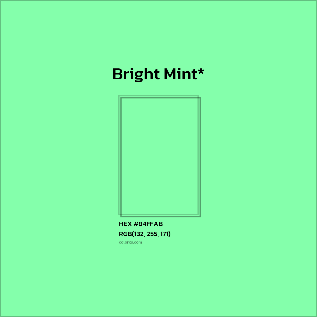 #84FFAB hex color. RGB, RYB, CMYK, HSL, HSV codes and color conversions. Matching color names, palettes, paints.