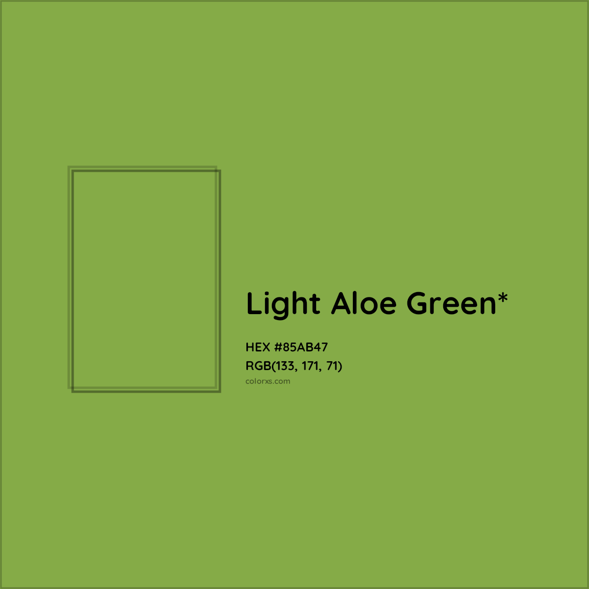 #85AB47 hex color. RGB, RYB, CMYK, HSL, HSV codes and color conversions. Matching color names, palettes, paints.